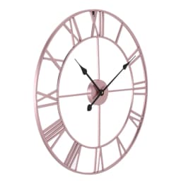 Voltsify 60CM Metal Round Wall Clock with , Rose Gold