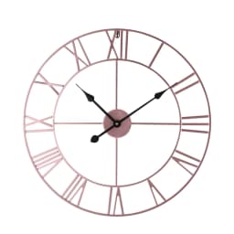 Voltsify 60CM Metal Round Wall Clock with , Rose Gold
