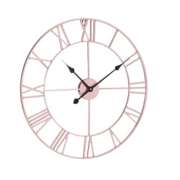 Voltsify 60CM Metal Round Wall Clock with , Rose Gold