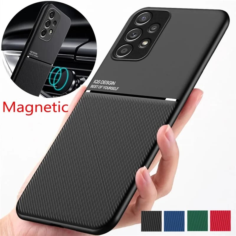 Non-Slip Case For Samsung Galaxy A56 A36 A26 A16 A15 A25 A35 A55 A05 A34 A54 5G Cover Built-in Car Holder Magnetic Fundas Coque