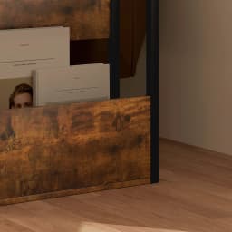 HOMCOM Narrow Side Table with Storage, Bedside End Table, Rustic Brown