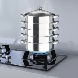 5 Tier Stainless Steel Cookware, Multipurpose Steaming Pot with Handle, Home Steam Food Tool Set, Multi Use Kitchen Implement