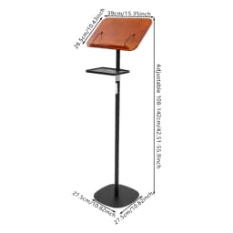Book Stand Speech Stands Adjustable Laptop Stand Floor-standing Reading Stand Menu Rack with Tray 22*16.5*1cm Wood