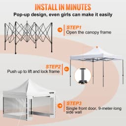 SucceBuy 10x10 Pop Up Canopy Tent Outdoor Ten with Removable Sidewalls and Wheeled Bag Instant Portable Shelter for Party Camp