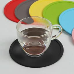 Set OF 4 Rubber Coasters Silicone Non-Slip Round For Coffee Mugs Drinks Tea Mats