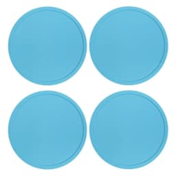 Set OF 4 Rubber Coasters Silicone Non-Slip Round For Coffee Mugs Drinks Tea Mats
