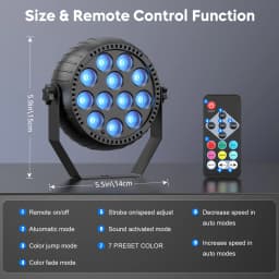 LeLeght 4Pcs 12LED Mini RGB Wireless Rechargeable Par Light LED Par Light Rechargeable Show Lights for Concert Party Wedding Bar