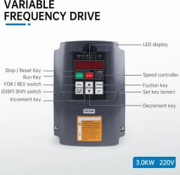 【EU Stock】220V/380V HY Variable Frequency Drive Converter 2.2KW/3KW/4KW 400Hz For CNC Spindle Motor Driver Speed Controller