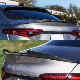V Style Rear Lip Spoiler Compatible with 2017-2021 Alfa Romeo Giulia Quadrifoglio Carbon Fiber Look Rear Spoiler Rear Tail Wings