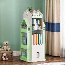 3/4 layer castle children's house rotating bookshelf toy storage rack display bookshelf storage cabinet home decoration