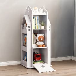 3/4 layer castle children's house rotating bookshelf toy storage rack display bookshelf storage cabinet home decoration