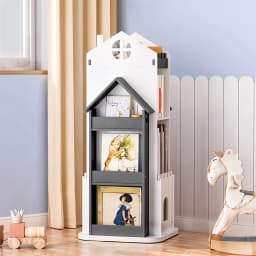 3/4 layer castle children's house rotating bookshelf toy storage rack display bookshelf storage cabinet home decoration