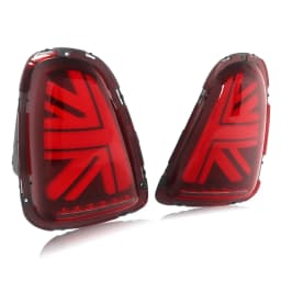 For Mini Cooper R56 R57 R58 R59 2007-2013 LED Tail Lights Red Lens with Sequential Turn Signal Function Dynamic Signal