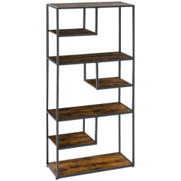 HOMCOM 6 Tier Storage Shelves, Free Standing Book Shelf for Study, Living Room
