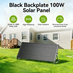 RVPOZWER 12.8V 100W Rigid Solar Panel 18BB N-Type Solar Cells Monocrystalline Silicon Waterproof Solar Panel Camping/Home/RV