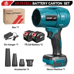 ONEVAN 300000RPM 350M/S Brushless Electric Turbo Blowers Jet Fan Handheld Leaf Dust Blowing Tool for Makita 18V Battery Pin