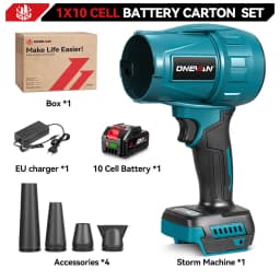 ONEVAN 300000RPM 350M/S Brushless Electric Turbo Blowers Jet Fan Handheld Leaf Dust Blowing Tool for Makita 18V Battery Pin