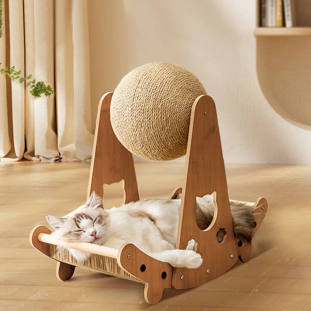 Tieker Pet Cat Scratching Bed Cat Scratching Board with Sisal Balls Claw Grinding Toy Multifunctional Cat Bed
