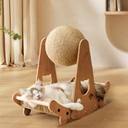 Tieker Pet Cat Scratching Bed Cat Scratching Board with Sisal Balls Claw Grinding Toy Multifunctional Cat Bed