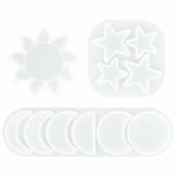 3x DIY Star Sun Moon Epoxy Silicone Moulds Jewellery Making Handmade Resin Mould