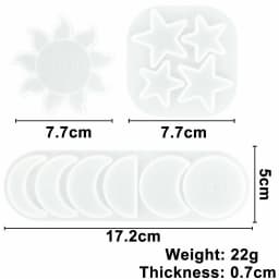 3x DIY Star Sun Moon Epoxy Silicone Moulds Jewellery Making Handmade Resin Mould