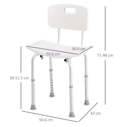 HOMCOM Bath Chair Shower Seat Safety Bathroom Elderly Aids Adjustable Positions