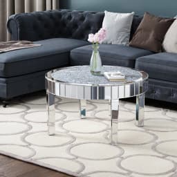 SHYFOY Half Moon Console Table, 39" Mirrored Entryway Table with HD Glass and 1 Drawer, Silver Console Table for Hallway Living