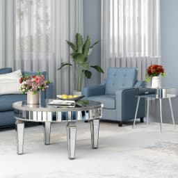 SHYFOY Half Moon Console Table, 39" Mirrored Entryway Table with HD Glass and 1 Drawer, Silver Console Table for Hallway Living