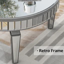 SHYFOY Half Moon Console Table, 39" Mirrored Entryway Table with HD Glass and 1 Drawer, Silver Console Table for Hallway Living