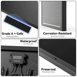 Rvpozwer 400W/200W/100W N-Type 18BB Solar Panel 25% High Efficiency Mono Solar Module Portable Waterproof Ideal for RV Marine Yacht Caravan Camping Off Grid Power Supply