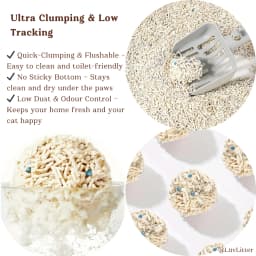 Premium Tofu & Bentonite Cat Litter – Least Tracking Clumping Cat Litter 2.5KG/6L
