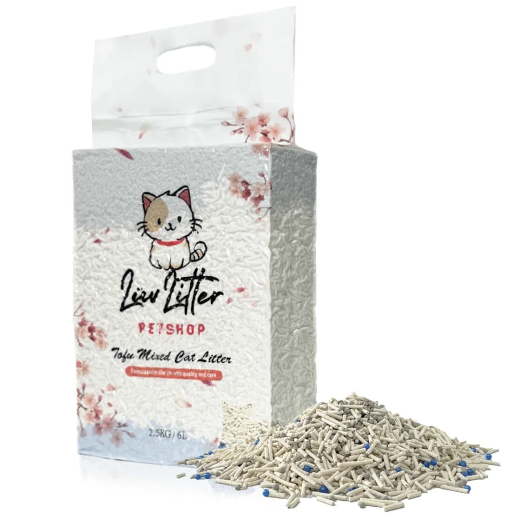 Premium Tofu & Bentonite Cat Litter – Least Tracking Clumping Cat Litter 2.5KG/6L