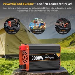 UK Pure Sine Wave Power Inverter 3000W DC 12V/24V To AC 240V Converter 50hz LCD Display Remote Solar car Inverter Transformer