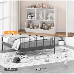 Kids Bookshelf and Bookcase Toy Storage Multi Shelf with Cubby Organizer Cabinet for Boys Girls Bedroom Children Playroom School