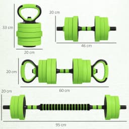 SPORTNOW 4-in-1 Adjustable Weight Dumbbells Set, Used as Barbell, Kettlebell, Push up Stand, Free Weights Set for Men and Women
