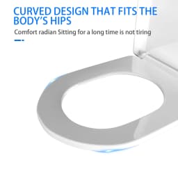 White Plastic Soft Close Toilet Seat D Shaped Toilet Cover,Quick Release Toilet Seat, with Adjustable Hinges, Anti-Bacterial