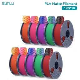 SUNLU 10KG Dual Color Matte PLA Filament 1.75mm 1kg Spool (2.2lbs) Matte 3D Printer PLA Filament Fit Most FDM Printer