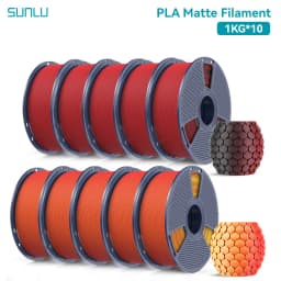 SUNLU 10KG Dual Color Matte PLA Filament 1.75mm 1kg Spool (2.2lbs) Matte 3D Printer PLA Filament Fit Most FDM Printer