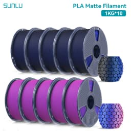 SUNLU 10KG Dual Color Matte PLA Filament 1.75mm 1kg Spool (2.2lbs) Matte 3D Printer PLA Filament Fit Most FDM Printer