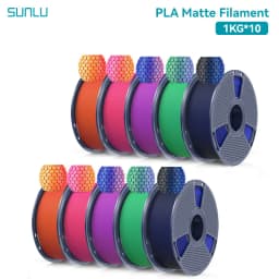 SUNLU 10KG Dual Color Matte PLA Filament 1.75mm 1kg Spool (2.2lbs) Matte 3D Printer PLA Filament Fit Most FDM Printer