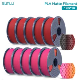 SUNLU 10KG Dual Color Matte PLA Filament 1.75mm 1kg Spool (2.2lbs) Matte 3D Printer PLA Filament Fit Most FDM Printer