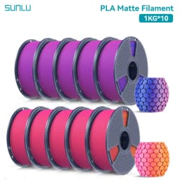 SUNLU 10KG Dual Color Matte PLA Filament 1.75mm 1kg Spool (2.2lbs) Matte 3D Printer PLA Filament Fit Most FDM Printer