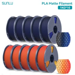 SUNLU 10KG Dual Color Matte PLA Filament 1.75mm 1kg Spool (2.2lbs) Matte 3D Printer PLA Filament Fit Most FDM Printer