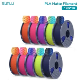 SUNLU 10KG Dual Color Matte PLA Filament 1.75mm 1kg Spool (2.2lbs) Matte 3D Printer PLA Filament Fit Most FDM Printer