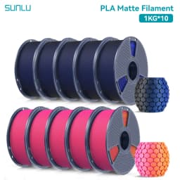 SUNLU 10KG Dual Color Matte PLA Filament 1.75mm 1kg Spool (2.2lbs) Matte 3D Printer PLA Filament Fit Most FDM Printer