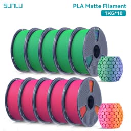 SUNLU 10KG Dual Color Matte PLA Filament 1.75mm 1kg Spool (2.2lbs) Matte 3D Printer PLA Filament Fit Most FDM Printer