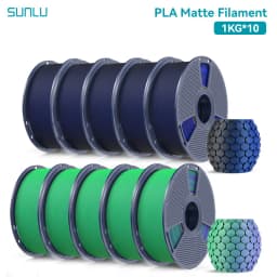 SUNLU 10KG Dual Color Matte PLA Filament 1.75mm 1kg Spool (2.2lbs) Matte 3D Printer PLA Filament Fit Most FDM Printer