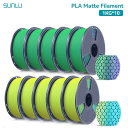 SUNLU 10KG Dual Color Matte PLA Filament 1.75mm 1kg Spool (2.2lbs) Matte 3D Printer PLA Filament Fit Most FDM Printer