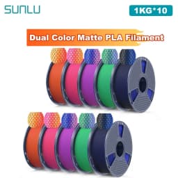 SUNLU 10KG Dual Color Matte PLA Filament 1.75mm 1kg Spool (2.2lbs) Matte 3D Printer PLA Filament Fit Most FDM Printer