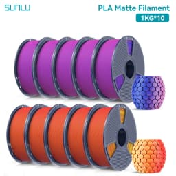SUNLU 10KG Dual Color Matte PLA Filament 1.75mm 1kg Spool (2.2lbs) Matte 3D Printer PLA Filament Fit Most FDM Printer